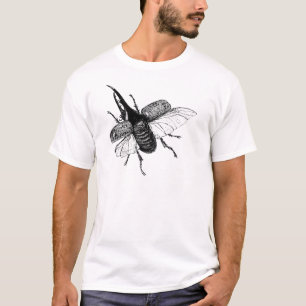 Nashornkäfer Vintage-Holzschnitt T-Shirt