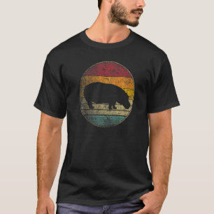 Nashornpferd Hippopotamus Liebe Sonne Retro Vintag T-Shirt