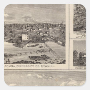 Nashua-Hof und Wohnsitz Quadratischer Aufkleber