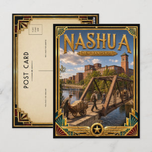 Nashua New Hampshire Vintage Art Deco Golden Age Postkarte