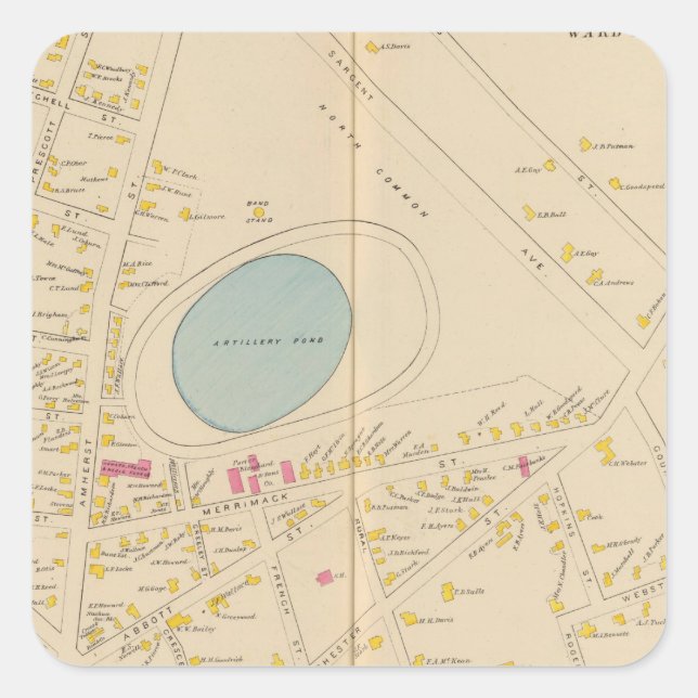 Nashua, Ward 12, 5 Quadratischer Aufkleber (Vorderseite)