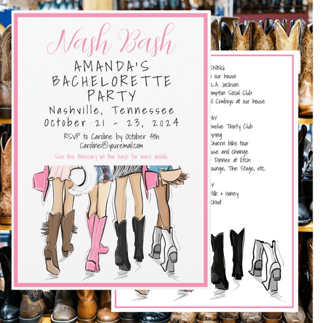 Nashville Bachelorette Fashion Weekend Tour Einladung (Von Creator hochgeladen)