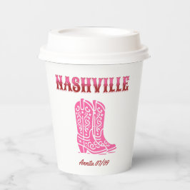 nashville bachelorette party country pink boots pappbecher