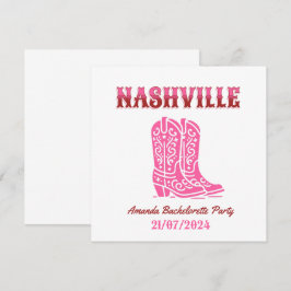 nashville bachelorette party pink cowgirl einladung