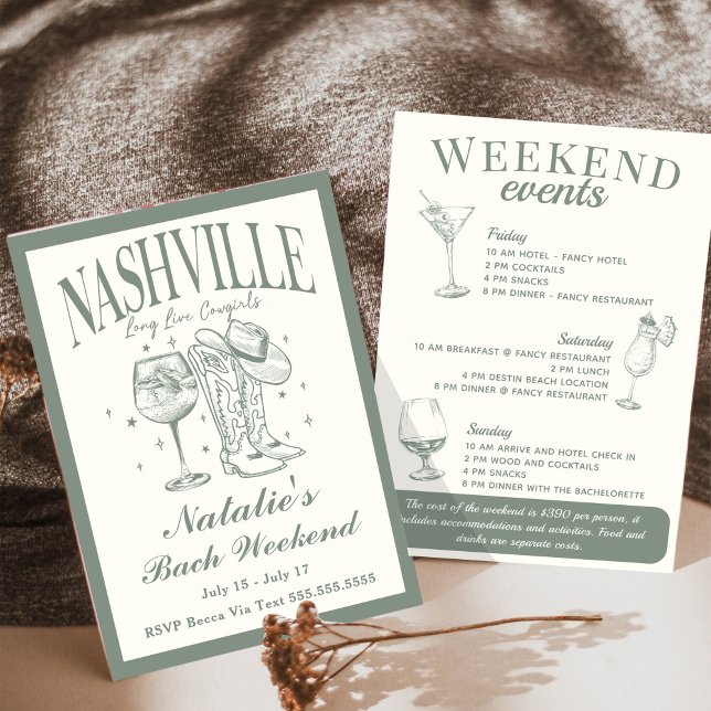 Nashville Bachelorette Rodeo Cocktail Tour Einladung (Von Creator hochgeladen)