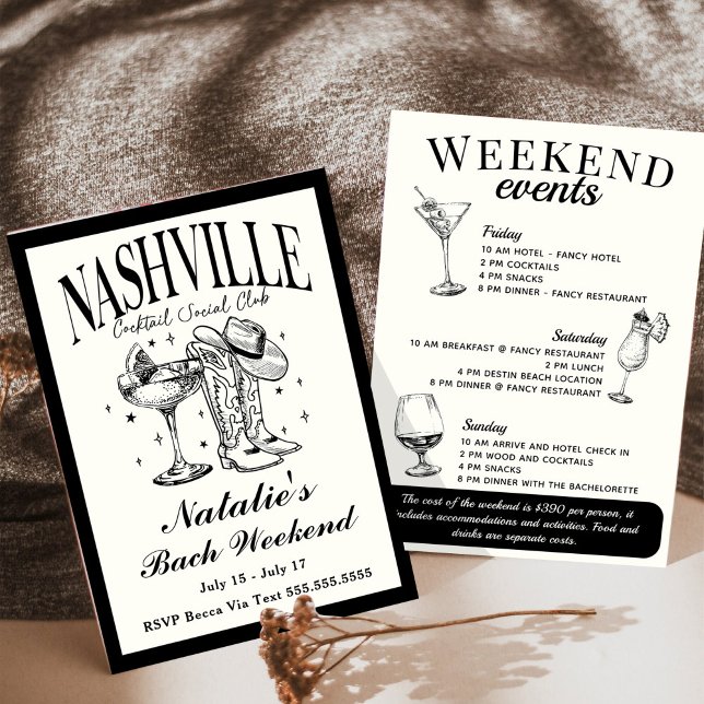 Nashville Bachelorette Social Cocktail Tour Einladung (Von Creator hochgeladen)