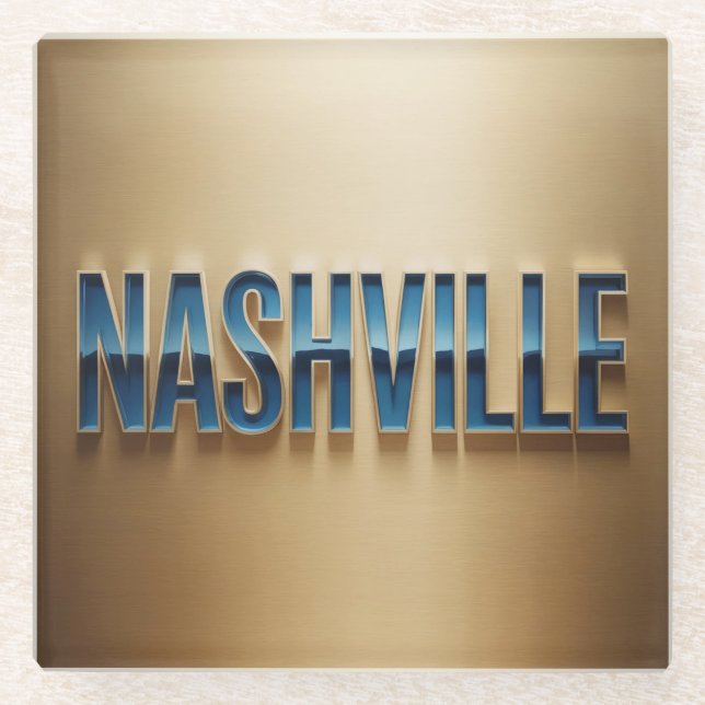 Nashville Blue Gold Coaster Set Glasuntersetzer (Vorderseite)