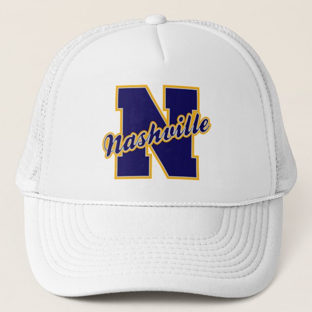 Nashville-Buchstabe Truckerkappe (Vorderseite)