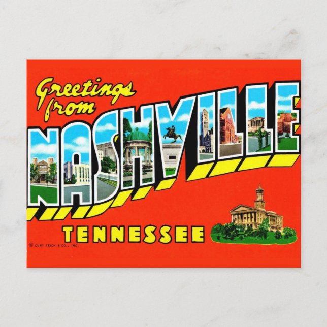  Nashville Colorful Greeting  Postcard Postkarte (Vorderseite)