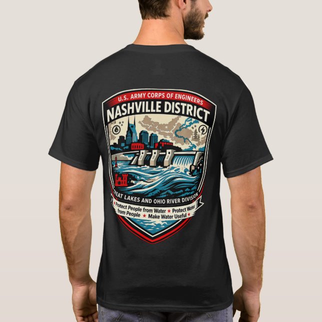 Nashville Corps of Engineers Schild T-Shirt (Rückseite)