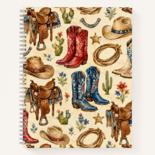 Nashville Cowboy-Stiefel Sattel Western Notizbuch