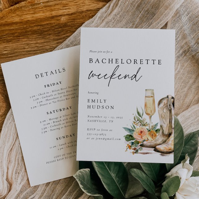 Nashville Cowboy Western Bachelorette Weekend Einladung (Von Creator hochgeladen)