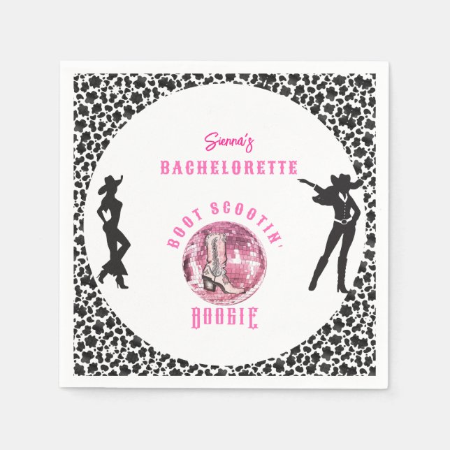 Nashville Cowgirl Disco Rodeo Bachelorette Serviette (Vorderseite)