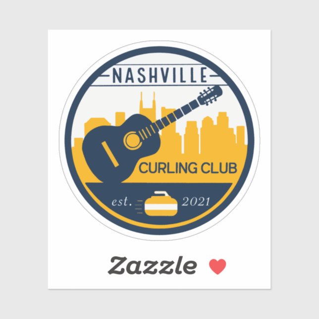Nashville Curling Club Custom-Cut Vinyl Sticker (Blatt)
