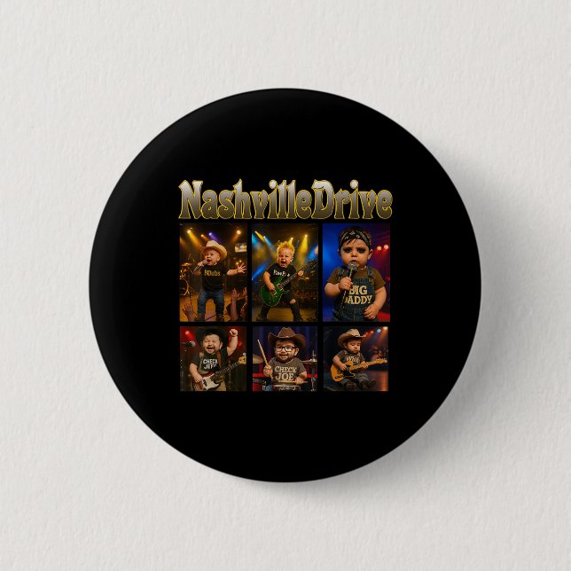 Nashville Drive Baby Charaktere Button (Vorderseite)
