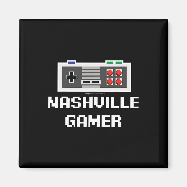 Nashville Gamer 8-Bit-Stadt Magnet (Vorne)