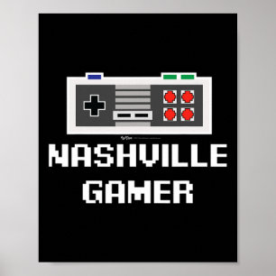 Nashville Gamer 8-Bit-Stadt Poster