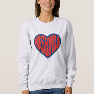 Nashville Groovy Heart Design - Retro Psychedelic Sweatshirt