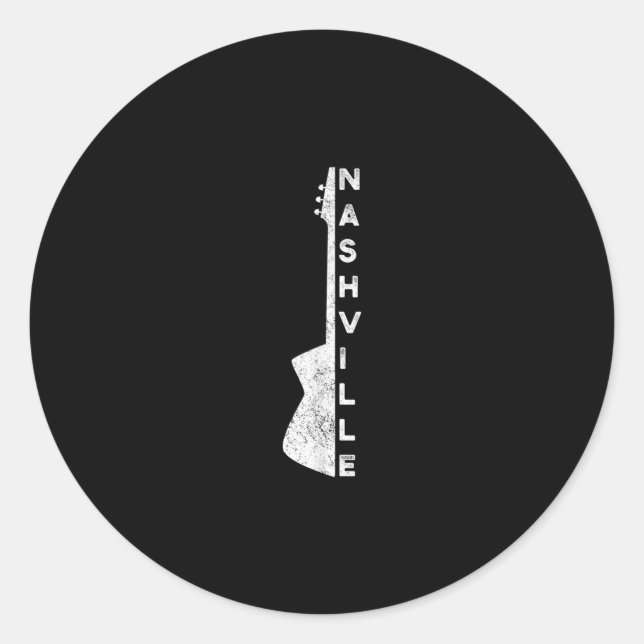Nashville Guitar Country Music Lovers Geschenke Runder Aufkleber (Vorderseite)