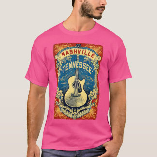 Nashville Guitar Poster T-Shirt