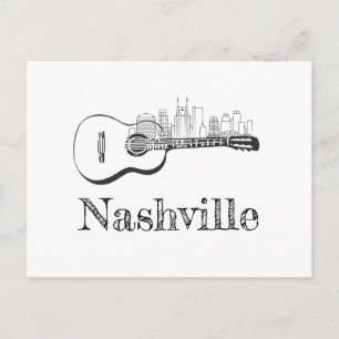 Nashville Guitar Skyline Postkarte