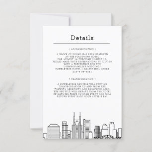 Nashville Hochzeit   Gastedetails Einladung