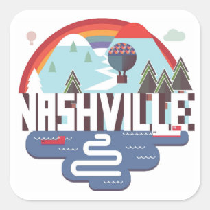 Nashville in Design Quadratischer Aufkleber