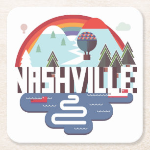 Nashville in Design Rechteckiger Pappuntersetzer