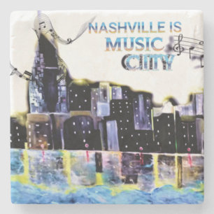 Nashville ist Music City Marble Untersetzer