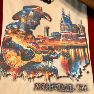 Nashville ist Musik City Mosaik Tile Design T-Shirt