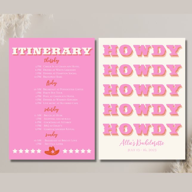 Nashville Junggeselinnen-Abschied Pink Itinerary Ankündigung (Von Creator hochgeladen)