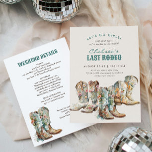 Nashville Last Rodeo Boots Junggeselinnen-Abschied Einladung