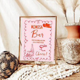 Nashville Last Rodeo Mimosa Bar Table Sign Poster