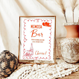 Nashville Last Rodeo Mimosa Bar Table Sign Poster