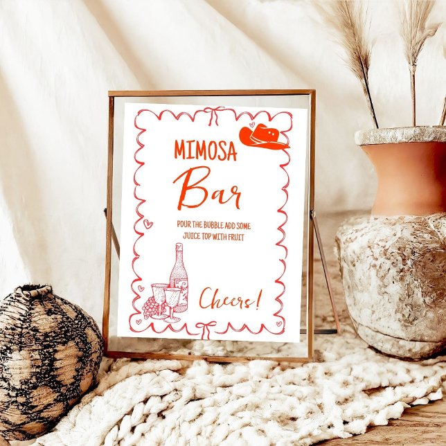 Nashville Last Rodeo Mimosa Bar Table Sign Poster (Von Creator hochgeladen)