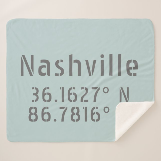 Nashville Latitude Longitude Sherpadecke (Vorderseite (Horizontal))