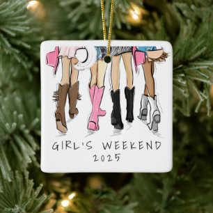 Nashville Mädchen-Trip / Damen-Cowboy-Stiefel und Keramikornament