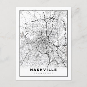 Nashville Map Feiertagspostkarte