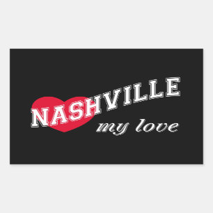 Nashville meine Liebe Rechteckiger Aufkleber