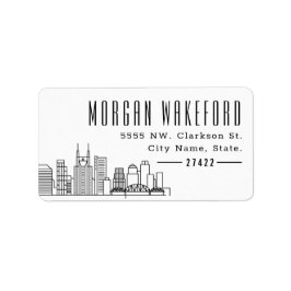 Nashville Modern Deko Skyline Large Adressaufkleber