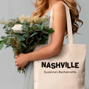 Nashville Modern Minimalistisch Black Bachelorette Tragetasche