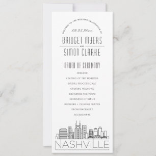 Nashville   Modernes Hochzeitsprogramm für Deko Einladung