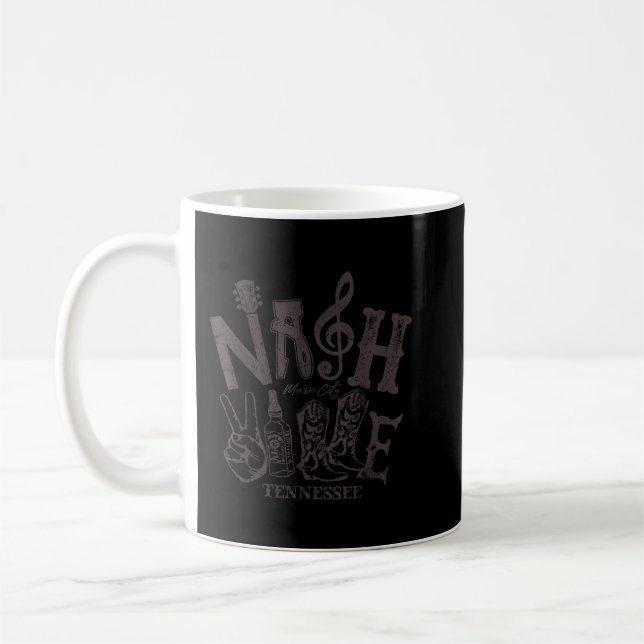 Nashville Music City entsetzt Whiskey Tennessee Kaffeetasse (Links)