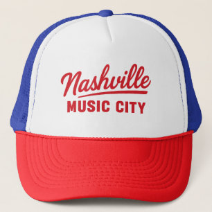 Nashville Music City Retro Red Glow Design - Nashv Truckerkappe