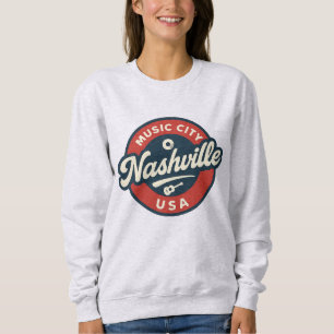 Nashville Music City USA Retro Abzeichen - Vintag Sweatshirt