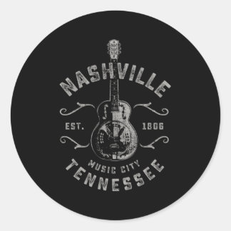 Nashville Music City Usa Runder Aufkleber