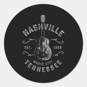 Nashville Music City Usa Runder Aufkleber