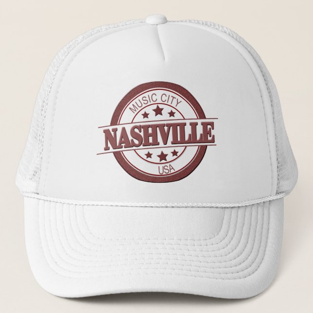 Nashville Music City USA Trucker Hat Truckerkappe (Vorderseite)