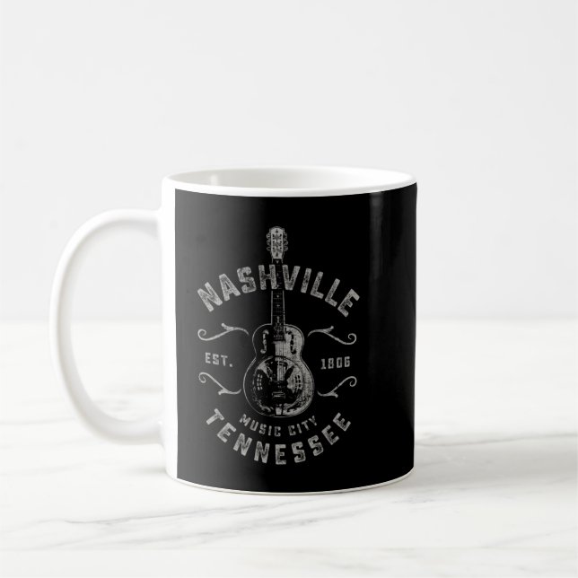 Nashville Music City Usa Vintage.png Kaffeetasse (Links)
