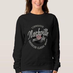 Nashville Music City Vinyl Vintag Sweatshirt
